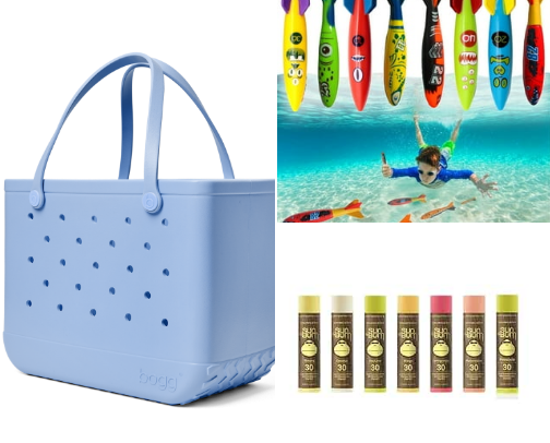 Pool day must haves 👙 cover photo collage