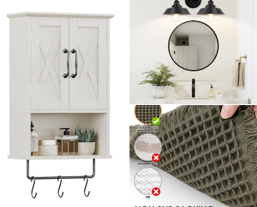 Farmhouse bathroom Amazon must-haves!! cover photo collage