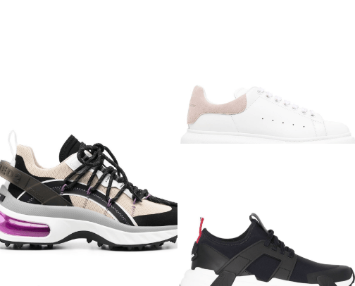 Woman sneakers / multiple brands cover photo collage