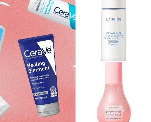 My go-to glowy skin routine cover photo collage