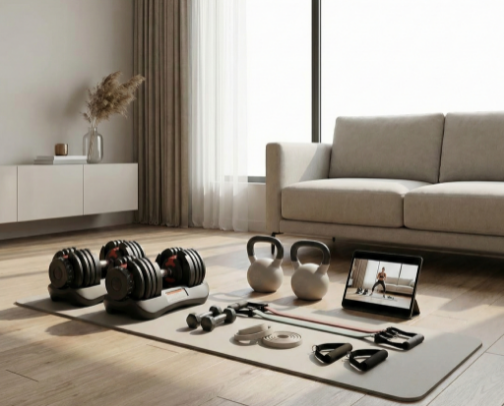 Alat Olahraga Angkat Beban Portabel untuk Menjaga Kebugaran Tubuh di Rumah cover photo collage