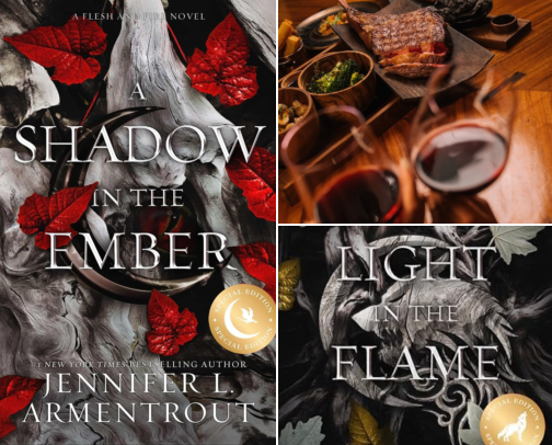 Save & Read - A Shadow in the Ember: Flesh and Fire, Book 1 fan reading guide cover photo collage