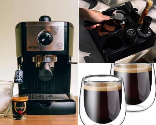 Affordable at home coffee station cover photo collage