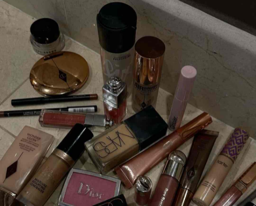 rhi's makeup bag 💄✨ cover photo collage