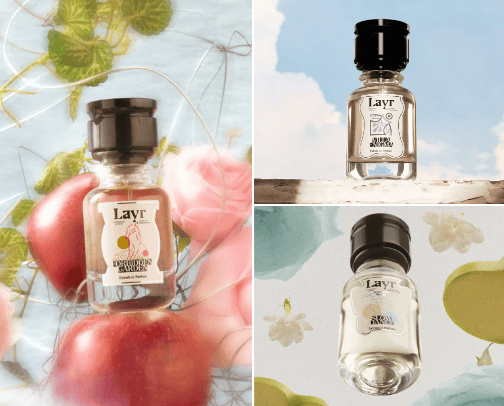 LAYR Fragrance cover photo collage