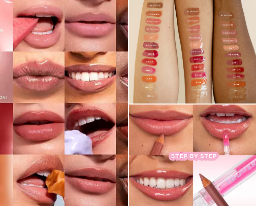 Lip gloss / color cover photo collage