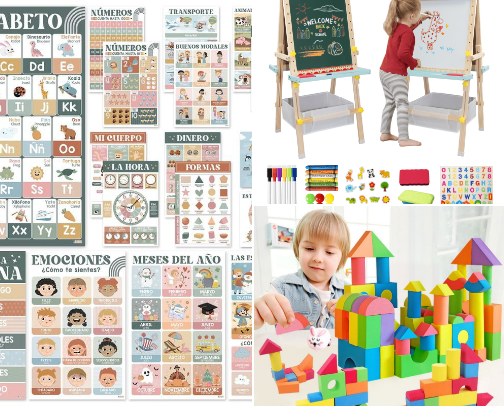 Spanish Homeschooling Toddlers 📚 cover photo collage
