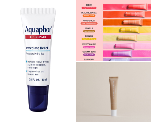 Hydrating lip products cover photo collage