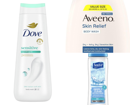 Sensitive Skin Body wash cover photo collage