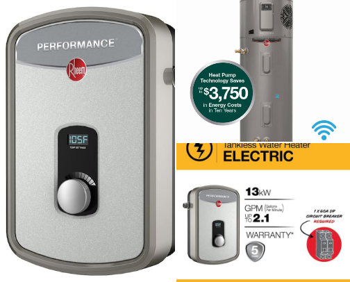 Water Heaters, Filtration Systems & Plumbing Essentials Guide (Home Depot Tankless Water Heaters, Whole-House Water Filters & Softeners Edition) cover photo collage