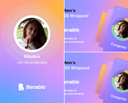 Updates & Progress on Benable:  RitaAnn~ cover photo collage