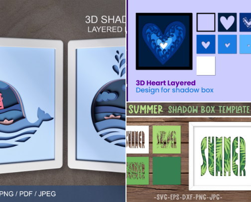 Paper Cut & Shadow Box Designs cover photo collage