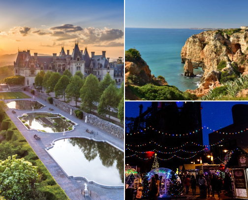 Christmas Travel! US & Around the World! (Bucket list y’all) cover photo collage