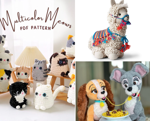 ANIMAL CROCHET PATTERNS cover photo collage