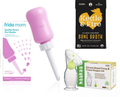 The Scrunchy Mom’s Postpartum Must-Haves cover photo collage