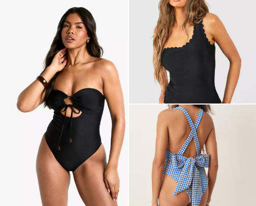 summer 2025: must have bikinis / swimsuits cover photo collage