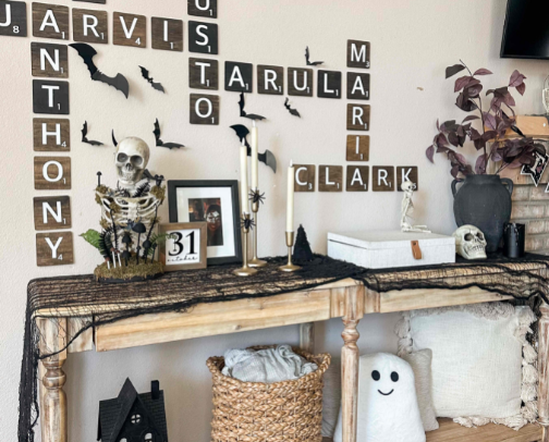 Halloween Console Table Styling cover photo collage