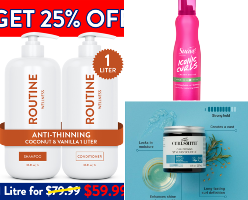 Curly hair MUST HAVES cover photo collage