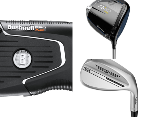 Golf Clubs, Rangefinders & Course Favorites to Lower Your Score cover photo collage