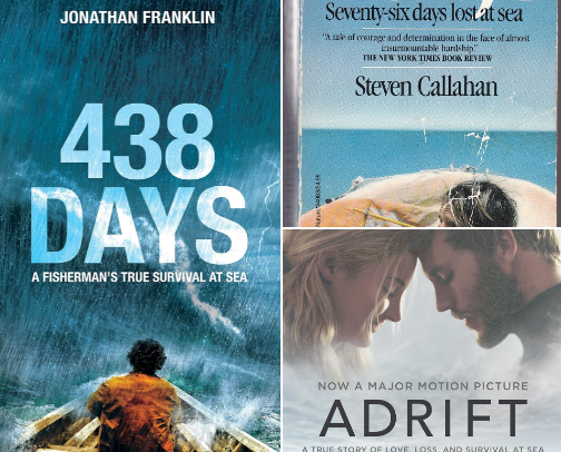 438 Days: An Extraordinary True Story of Survival at Sea reading companions cover photo collage