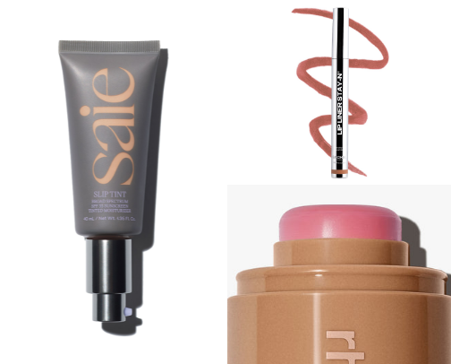 the easily influenced makeup routine (cold girl edition) 🌨️🪞🎀❄️ cover photo collage