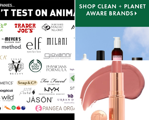 Vegan cosmetics cover photo collage