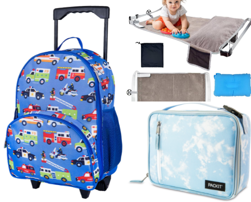 Kid travel necessities cover photo collage