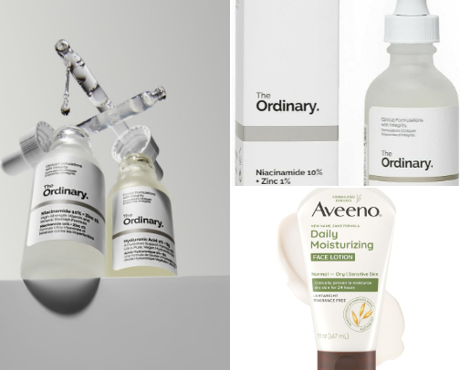 Makeup and skincare products for acne prone cover photo collage