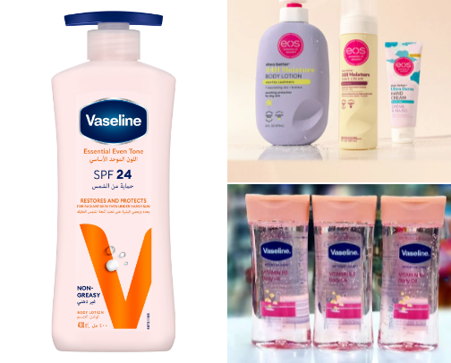 Skin care products cover photo collage