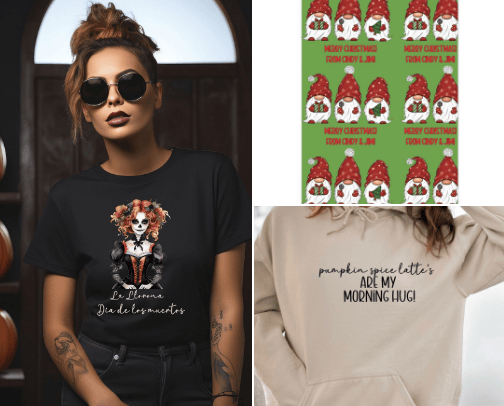 My Etsy Fall/Winter/Holidays cover photo collage