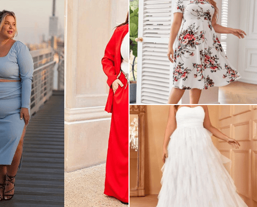 Woman clothing for plus size woman cover photo collage