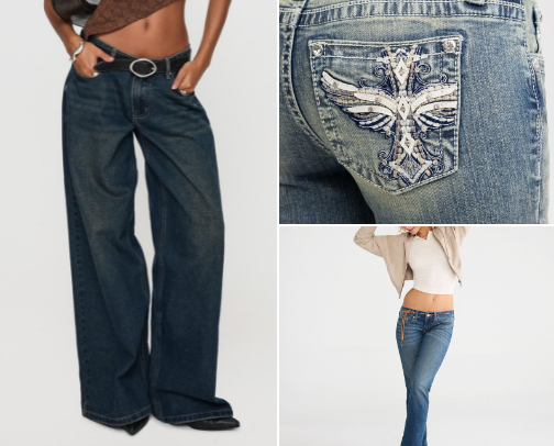 2000s Inspired Low Rise Jeans cover photo collage