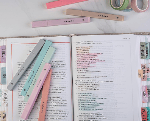 Bible highlighters cover photo collage