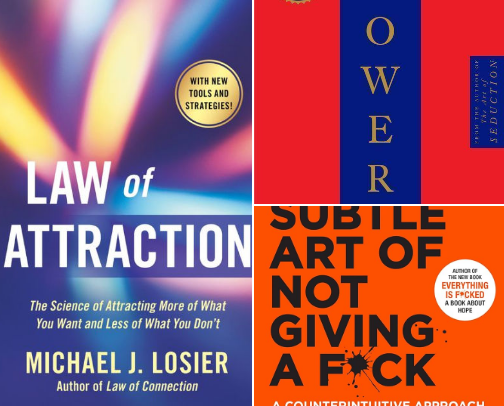 Self-development books help you grow, build habits, and unlock your potential. cover photo collage