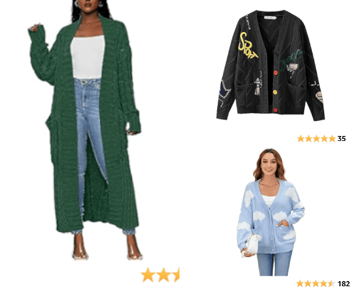 cardigans and sweaters cover photo collage