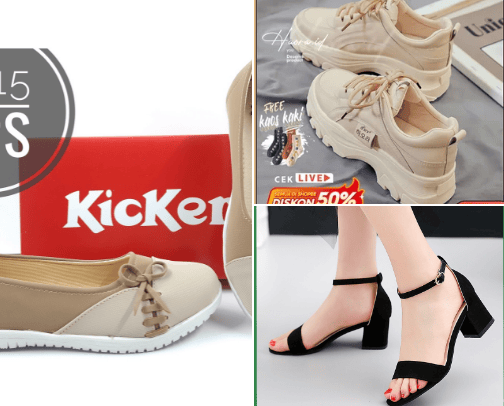 Sepatu wanita cover photo collage