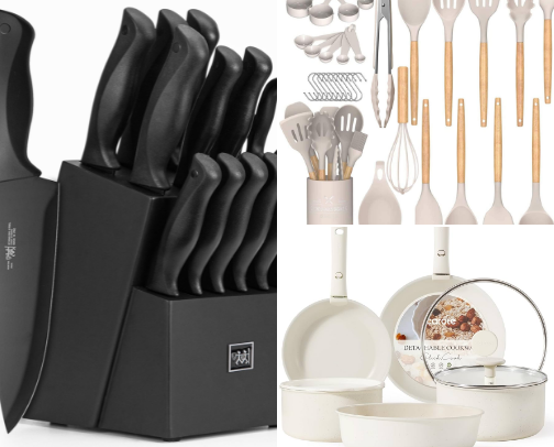 Are you looking a sets of kitchen utinsels and kitchen wares for your home? cover photo collage