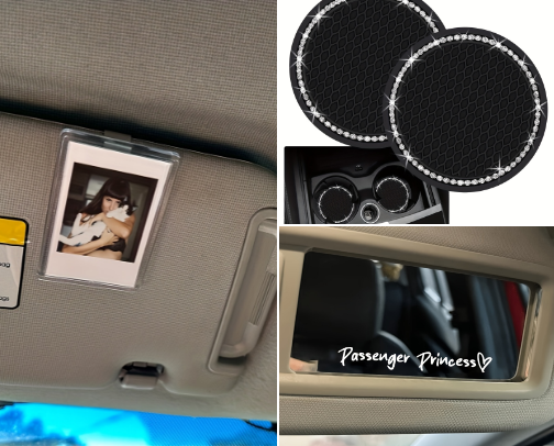 Temu girly car needs🩷🚙 cover photo collage