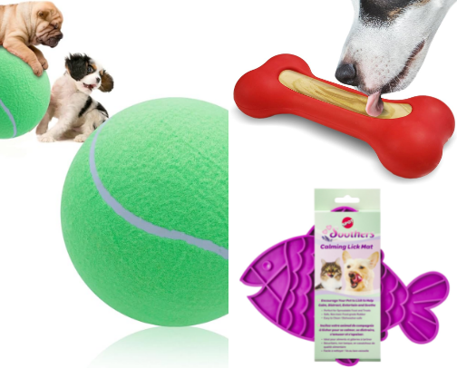Fun dog toys non interactive cover photo collage