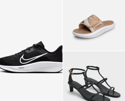 Step Up in Style: Sleek Sneakers & Comfy Slides/Sandals cover photo collage