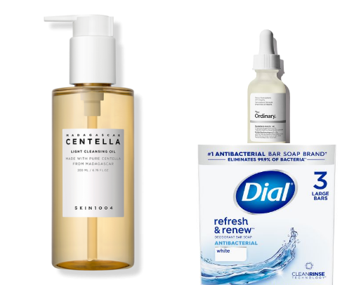 acne prone skincare favs! cover photo collage