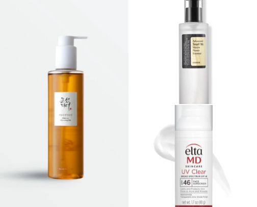 Skincare Products To Get Rid Of Acne And Dark Spots🤍🧖🏽‍♀️ cover photo collage