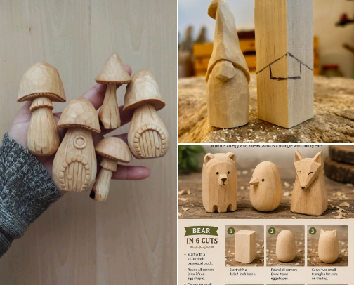 Fun Whittling Projects for Beginners cover photo collage