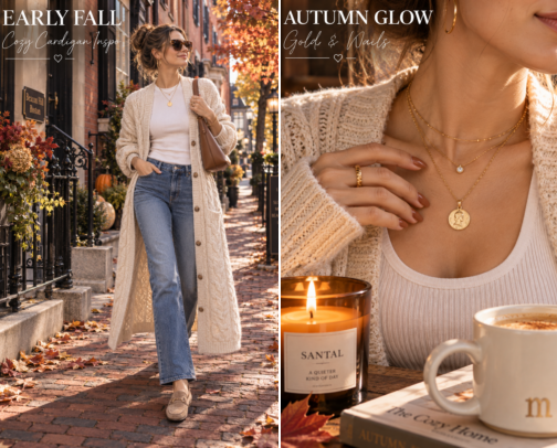 Cozy Early Fall Transitional Style & Warm Home Essentials cover photo collage