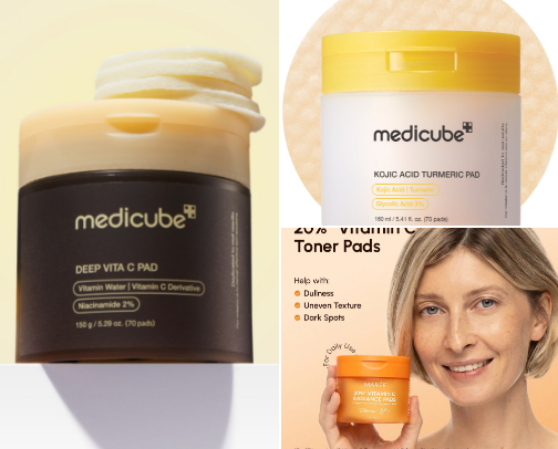 Top 10 Brightening skincare pads cover photo collage