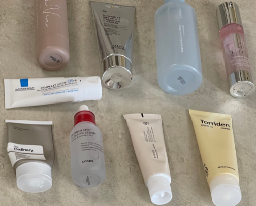 Skincare must haves from a breakout-prone girly cover photo collage