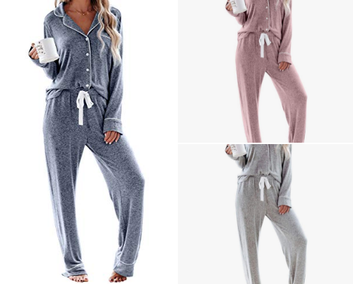Women’s Pajama Set – Ultra Soft Cozy Sleepwear Two-Piece Lounge Set cover photo collage