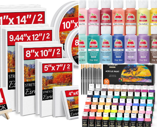Must-Have Art Supplies for Custom Canvas Painting, Bling Art & Glow-Up Projects cover photo collage