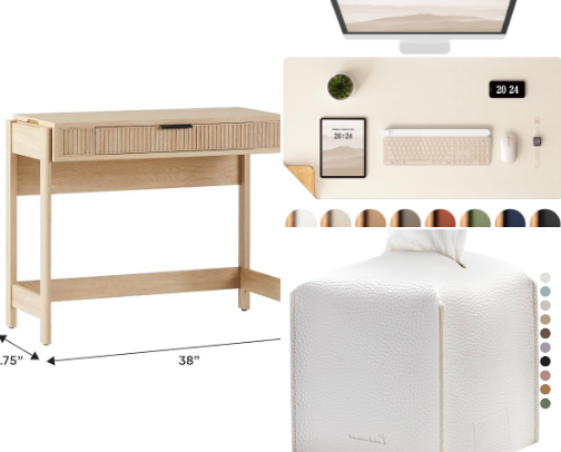 Coastal Home Office Set Up cover photo collage