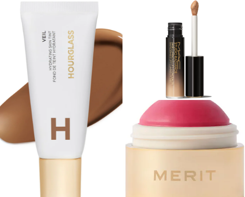 Clean girl make up products cover photo collage